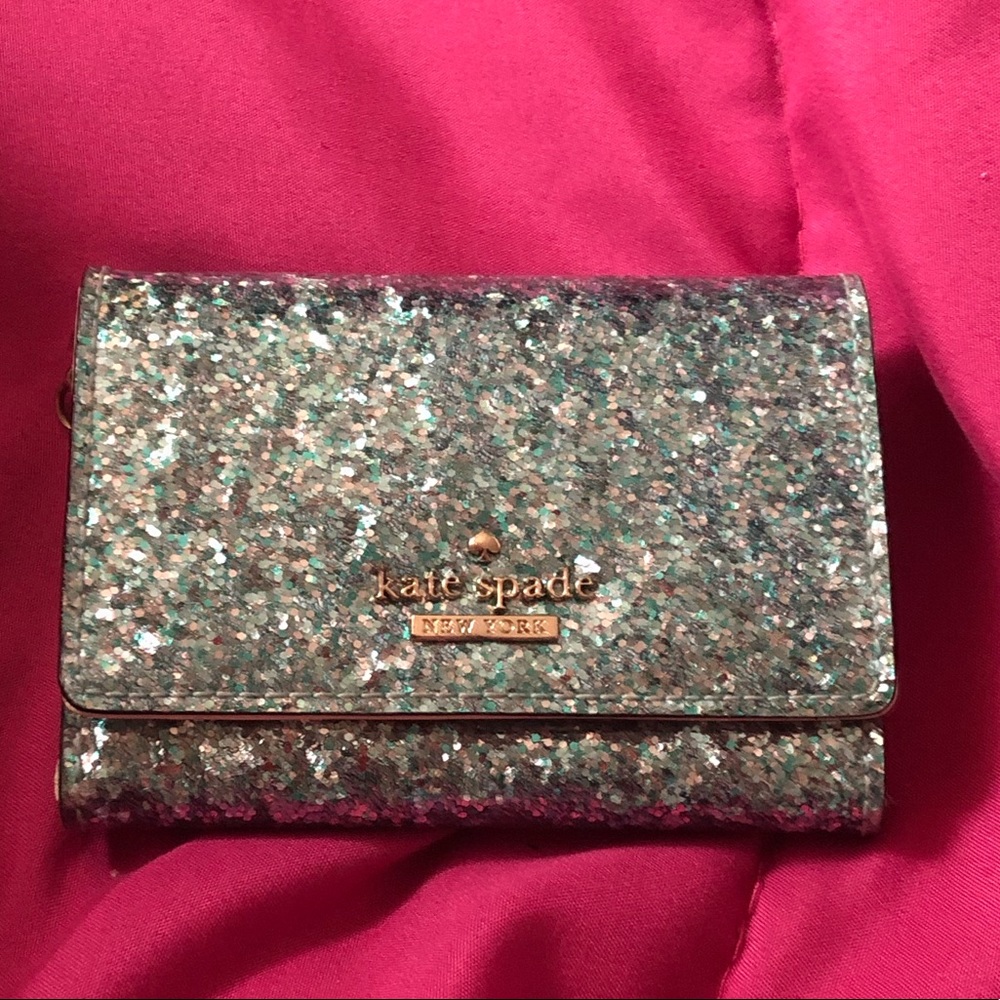 Kate spade glitter keychain wallet